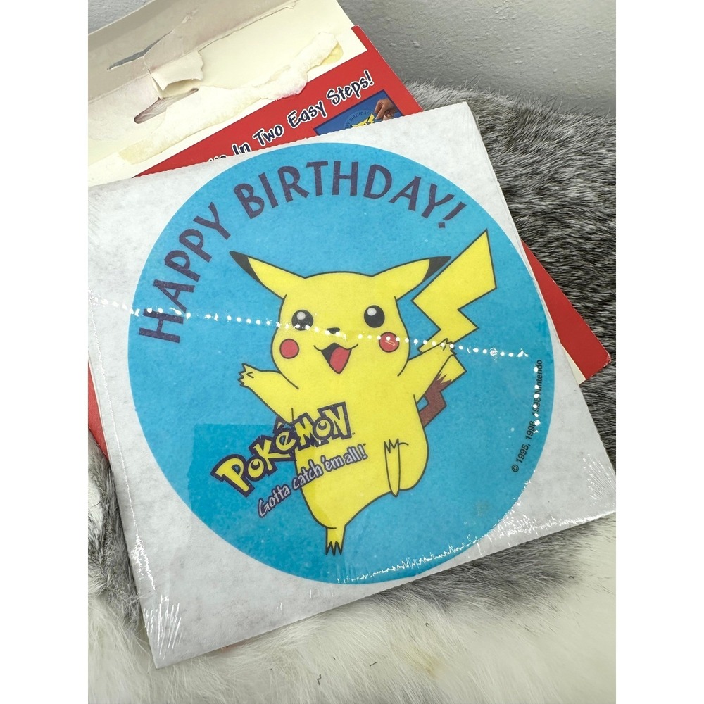 1999 Pokemon Pikachu Wilton Cake Topper round edible 6" cake decoration Nintendo - Picture 3 of 6